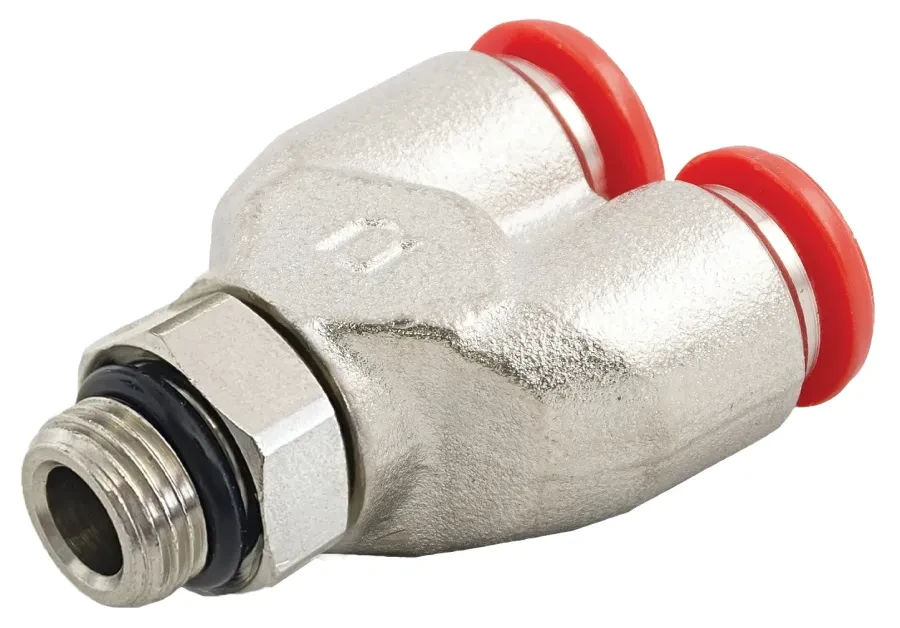 Racor Roscado en Y Orientable Macho Cilíndrico con O-Ring