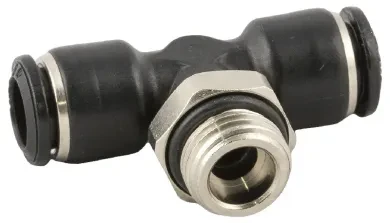 Racor Roscado en T Orientable Macho Cilíndrico con O-Ring