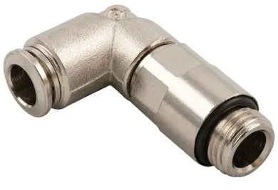 Racor Roscado en L Largo Orientable Macho Cilindrico con O-Ring