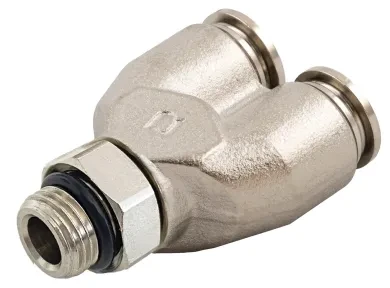 Racor Roscado en Y Orientable Macho Cilíndrico con O-Ring
