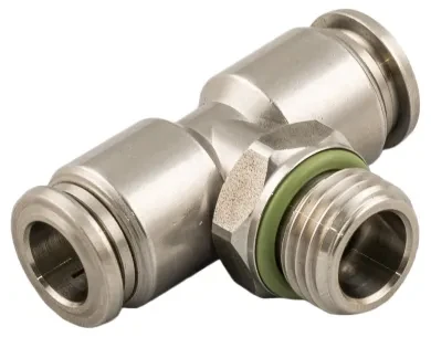 Racor Roscado en T Orientable Macho Cilíndrico con O-Ring